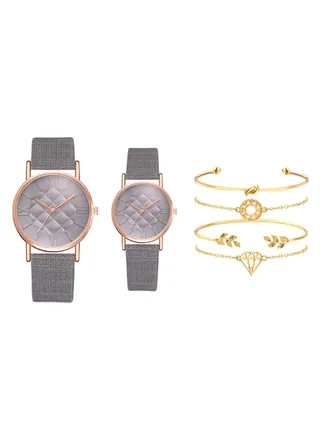 Analog Watch And Bracelet Set 