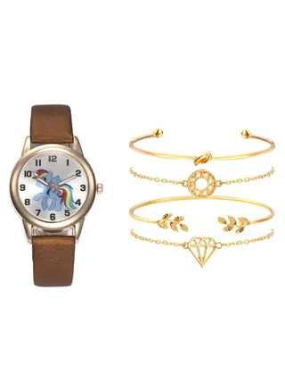 Women's Analog Watch And Bracelet Set 