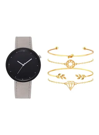 women 5-Piece Analog Watch And Bracelet Set 215 