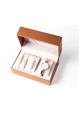 Women's Water Resistant Analog Watch With Bracelet Set 