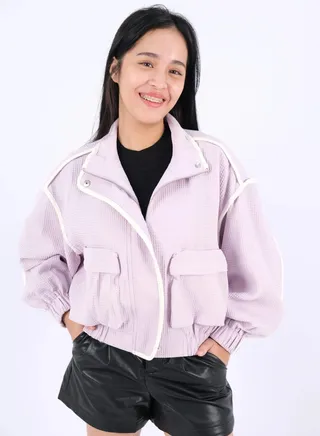Women’s Pocket Detailed No Padding Jacket in Lavender Frost 