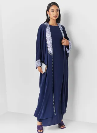 Embellished Detail Abaya With Inner 