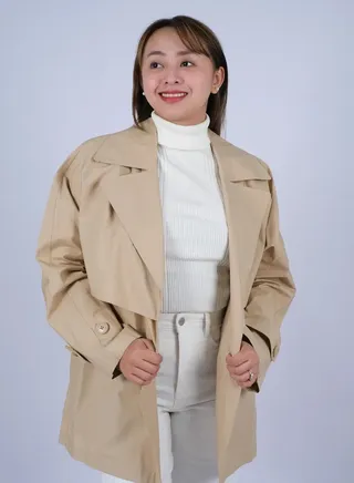 Women’s Relaxed Fit Notch Lapel Outwear No Padding Jackets in Nomad 