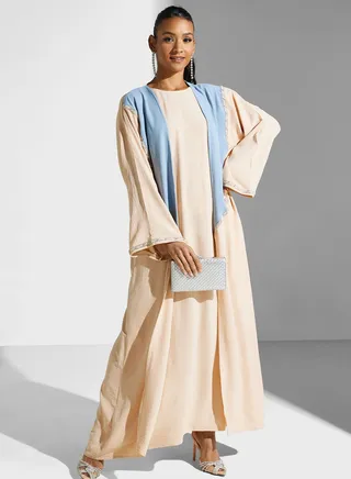 Embellished Flared Sleeve Abaya 