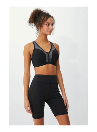 (Me) Medium Impact Moulded Zip Frnt Sport Bra 