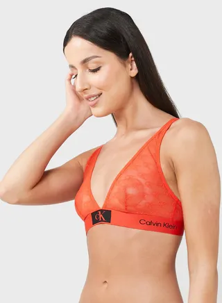 Logo Band Lace Bra