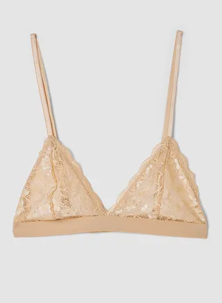 Lace Triangle Bralette Beige 