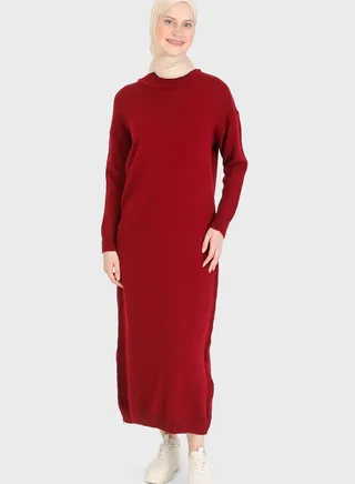 Round Neck Knitted Dress 
