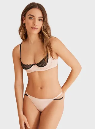Lace Detail Plunge Bra 