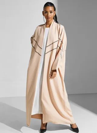 Embellished Front Open Abaya