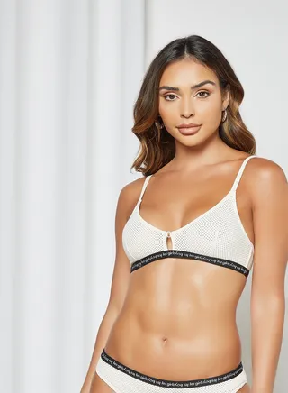 String Cotton Bra Ivory 