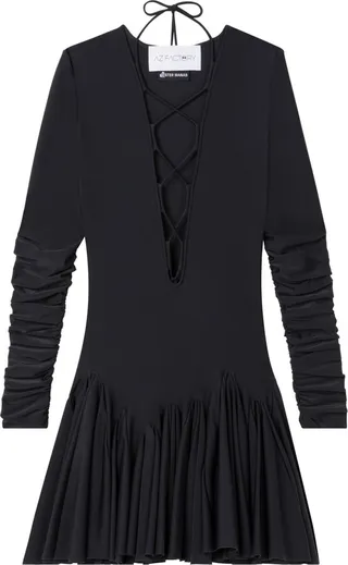 x Ester Manas lace-up pleated mini dress