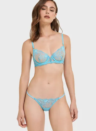 Strappy Mesh Detail Bra 
