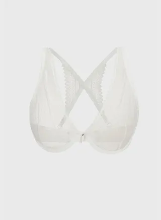 Lace Plunge Neck Bra 