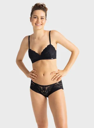 Plunge Neck Lace Bra 