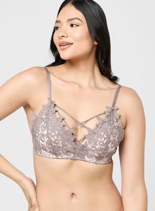 Criss Cross Lace Push Up Bra 