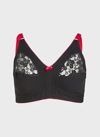 Cotton & Lace Non-Padded Non-Wired Full Cup Bra 