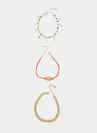 Set of 3 - Shell Star Anklets
