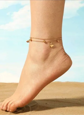 Trendy Stainless Steel Gold Plated Anklet For Women 