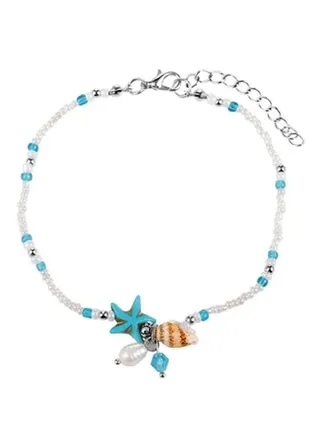 Shell Pearl Beaded Anklet 