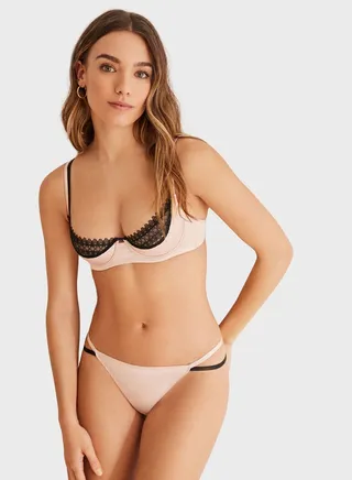 Lace Detail Plunge Bra 