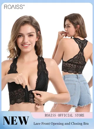 Women's Lace Bra Vest Removable Sponge Pad No Steel Ring Bra V Neck Vest Basic Short Vest 