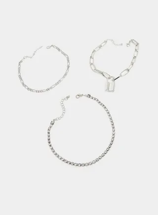 Set of 3 - Padlock Design Anklets