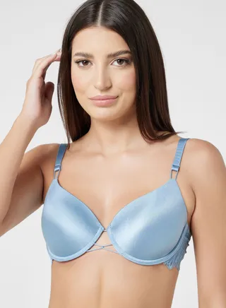 Plunge Neck Strap Detail Bra 