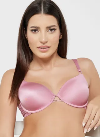 Plunge Neck Strap Detail Bra