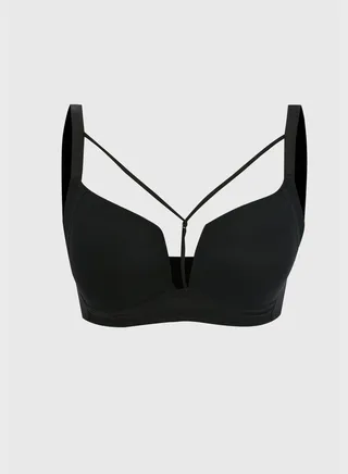 Strappy Plunge Neck Bra 
