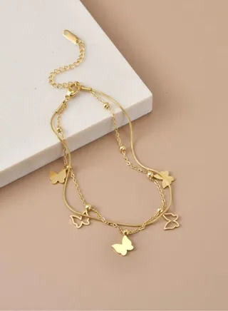 Stainless Steel Gold Plated Anklet 