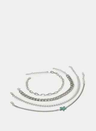 Set of 4 - Starfish Detail Anklets