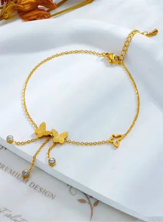 Trendy Gold Stainless Steel Anklet For Women 
