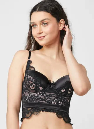 Lace Plunge Neck Bra 