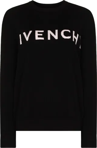 Black Cashmere Logo Sweater