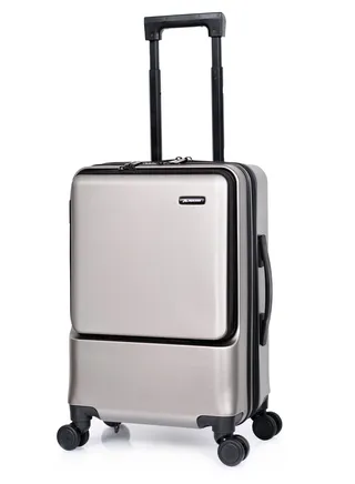 Luggage Carry-On Trolley Bag  With 4 Spinner Wheels TSA Lock 20 inch Size (Dark Silver) 