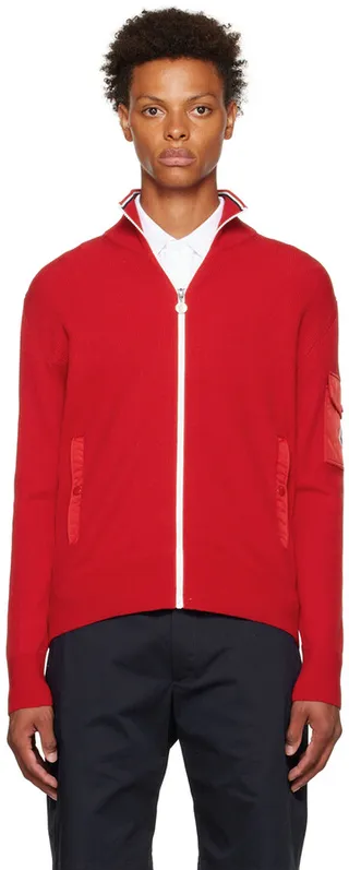 Moncler Red Zip Sweater