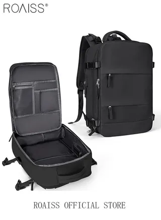 Travel Backpack for Men Women Carry On Backpack with USB Charging Port Shoe Compartment 15.6 Inch Laptop Backpack Flight Approved College School Bag Casual Daypack for Weekender Business Hiking 