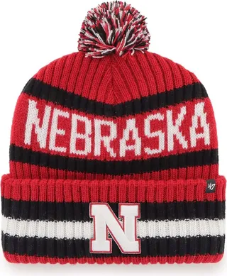 Men's Scarlet Nebraska Huskers Bering Cuffed Knit Hat with Pom