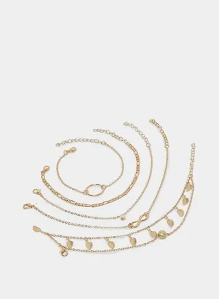 Set of 6 - infinity Detail Anklets