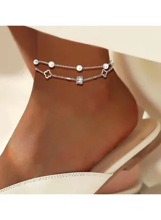Silver Plated Stainless Steel Anklet 