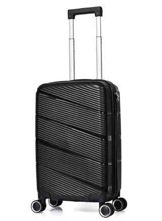 Morano Luggage 20 Inch Carry-On Luggage with Four Spinning Wheels Made of PP Material Durable Suitcase Designed with Safety Lock (Black) 