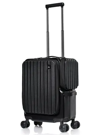 Morano smart carry-on 20'' inch luggage with large storage compartments a side pocket with a special lock and a pocket for tablets and documents. 
