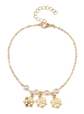 Casual Women Snow Bead Anklet 