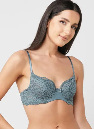 Lace Plunge Neck Bra 
