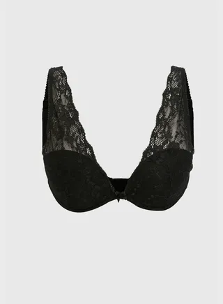 Lace Plunge Neck Bra 