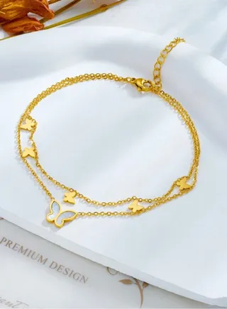 Trendy Gold Stainless Steel Anklet For Women 