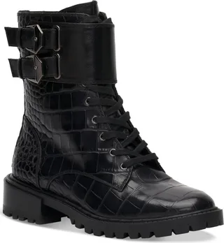 Vince Camuto Women's Fawdry Double Buckle Combat Booties Women's Shoes