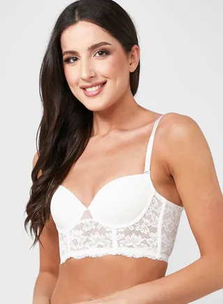 Lace Hem Push Up Bra 
