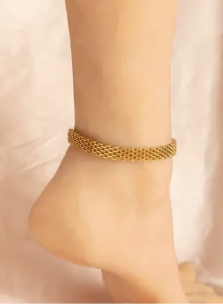 Trendy Stainless Steel Gold Plated Anklet For Women 